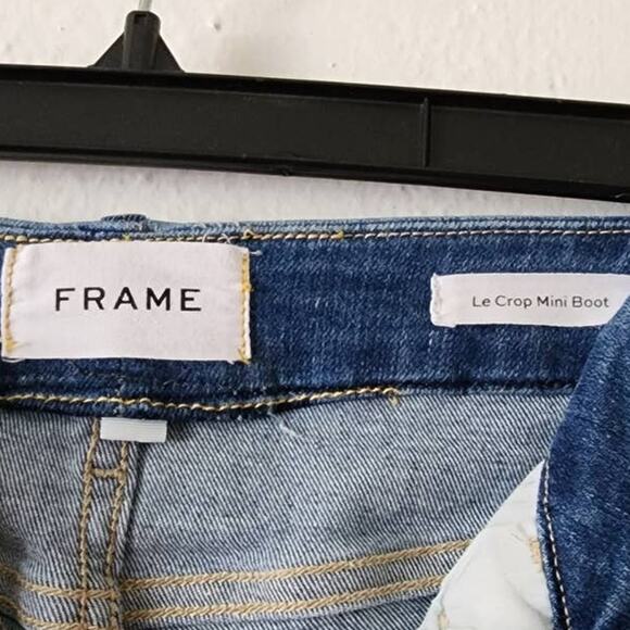 Frame Le Crop Mini Boot Slit Rivet Clean Jean in Morongo - Picture 6 of 10